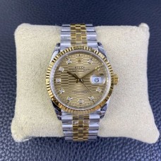 DateJust 36mm Fluted Bezel Gold Motif Dial Diamond Marker YG/SS Jubilee Bracelet VSF VS3235