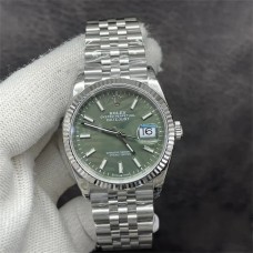 DateJust 36mm Fluted Bezel Green Palm Dial Jubilee Bracelet VSF VS3235