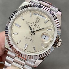 DayDate 40MM Silver Dial Diamond Marker President Bracelet GMF A2836 Tungsten