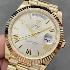 DayDate 40MM YG Silver Dial Roma Marker YG President Bracelet GMF A2836 Tungsten