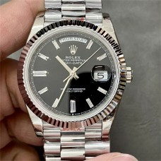 DayDate 40MM Black Dial Diamond Marker President Bracelet GMF A2836 Tungsten