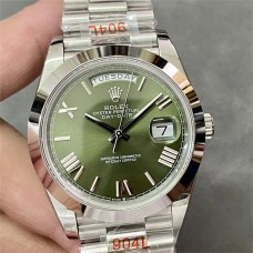 DayDate 40MM Smooth Bezel Green Dial Roma Marker President Bracelet GMF A3255