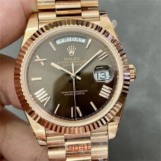 DayDate 40MM RG Brown Dial Roma Marker RG President Bracelet GMF A3255
