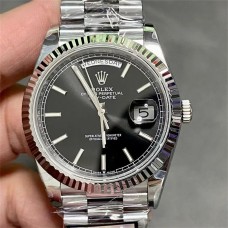QF Gain Weight A2836 DayDate 40MM Black Dial President Bracelet