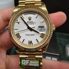 QF Gain Weight A2836 DayDate 40MM RG White Dial Roma Marker President Bracele