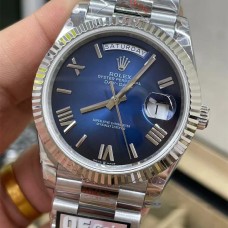 QF Gain Weight A2836 DayDate 40MM Gradual Blue Dial President Bracelet