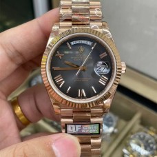 QF Gain Weight A2836 DayDate 40MM Gradual Grey Dial President Bracelet