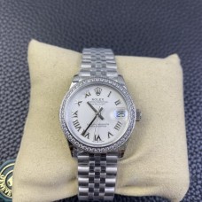 DateJust 31mm Ladies Diamond Bezel White Dial Roma Marker Jubilee Bracelet WF A2671