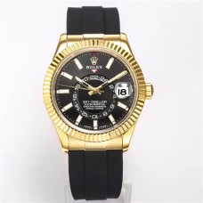 Skydweller 42mm 326934 YG Black Dial Oysterflex Strap JWF A23J
