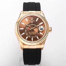 Skydweller 42mm 326934 RG Brown Dial Oysterflex Strap JWF A23J