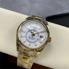 Skydweller 42mm 326934 YG White Dial YG Oyster Bracelet JWF A23J