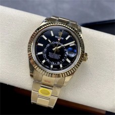 Skydweller 42mm 326934 YG Black Dial YG Oyster Bracelet JWF A23J