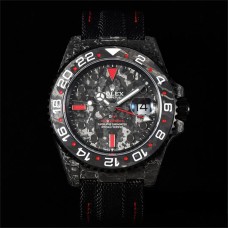 VSF VR3186 DIW GMT-Master II Carbon Red Bezel Black Dial Black Nylon Strap