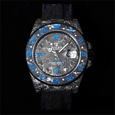 VSF VR3186 DIW GMT-Master II Carbon Blue Bezel Black Dial Black Nylon Strap