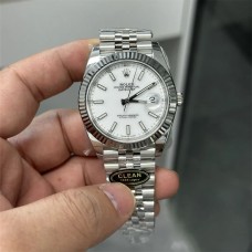 DateJust 41mm 126334 Fluted Bezel White Dial Jubilee Bracelet Clean Factory CF VR3235
