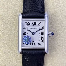 Tank Must 29.5x22mm White Dial Black Leather Strap AF Swiss Quartz