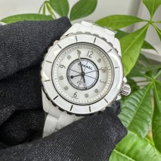 J12 33mm Ceramic White Dial Diamond Marker Ceramic Bracelet XF Swiss Quartz