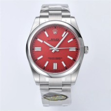 Oyster Perpetual 41mm 124300 Red Dial Oyster Bracelet Clean Factory CF VR3230