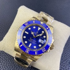 Submariner YG 40mm 116618LB 904L Ceramic Blue Dial YG Bracelet Clean Factory CF VR3135