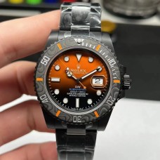 DIW Submariner 40mm DLC Orange/Black Dial SS Bracelet VSF VS3135
