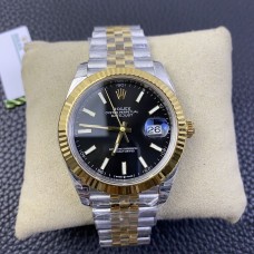 DateJust 41mm Fluted Bezel Black Dial YG/SS Jubilee Bracelet VSF VS3235